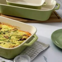 3-pc, Rectangular Baking Dish Set, light green