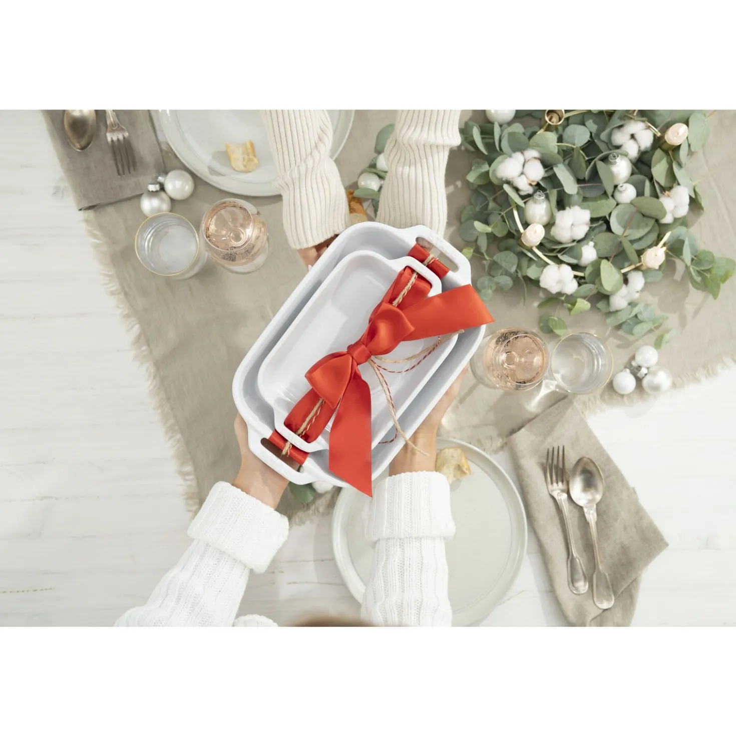 2-pc, Rectangular Baking Dish Set, white