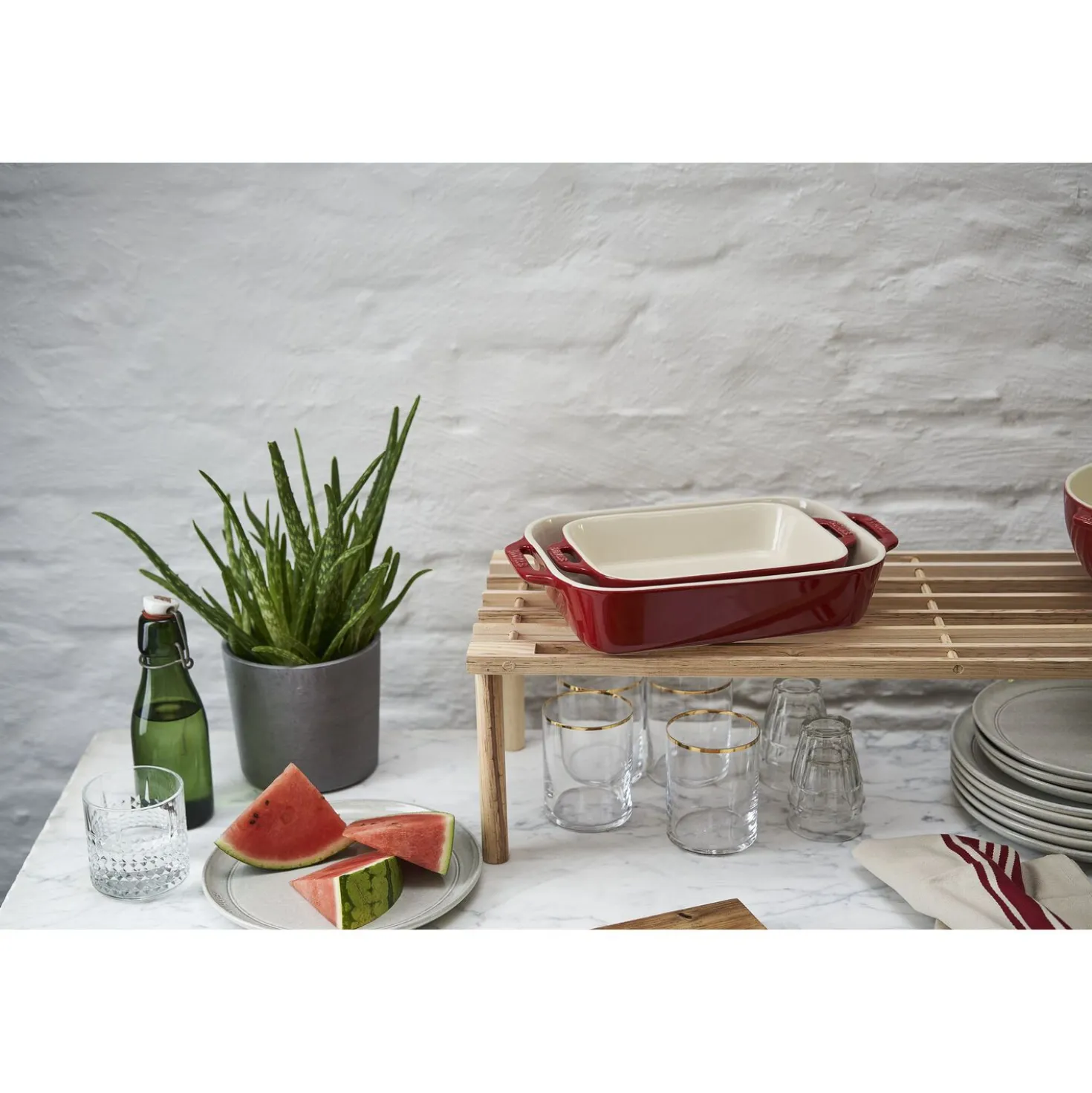2-pc, Rectangular Baking Dish Set, cherry