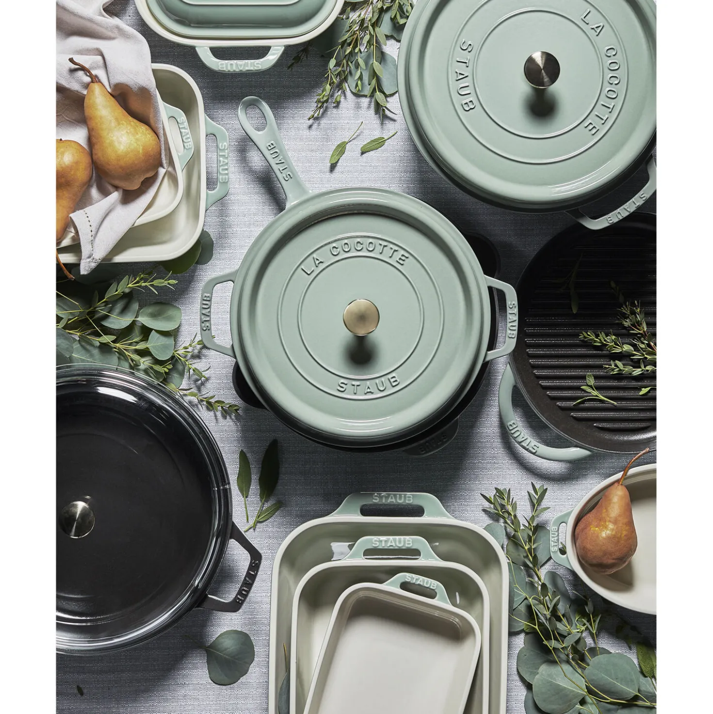 3-pc, Rectangular Baking Dish Set, eucalyptus