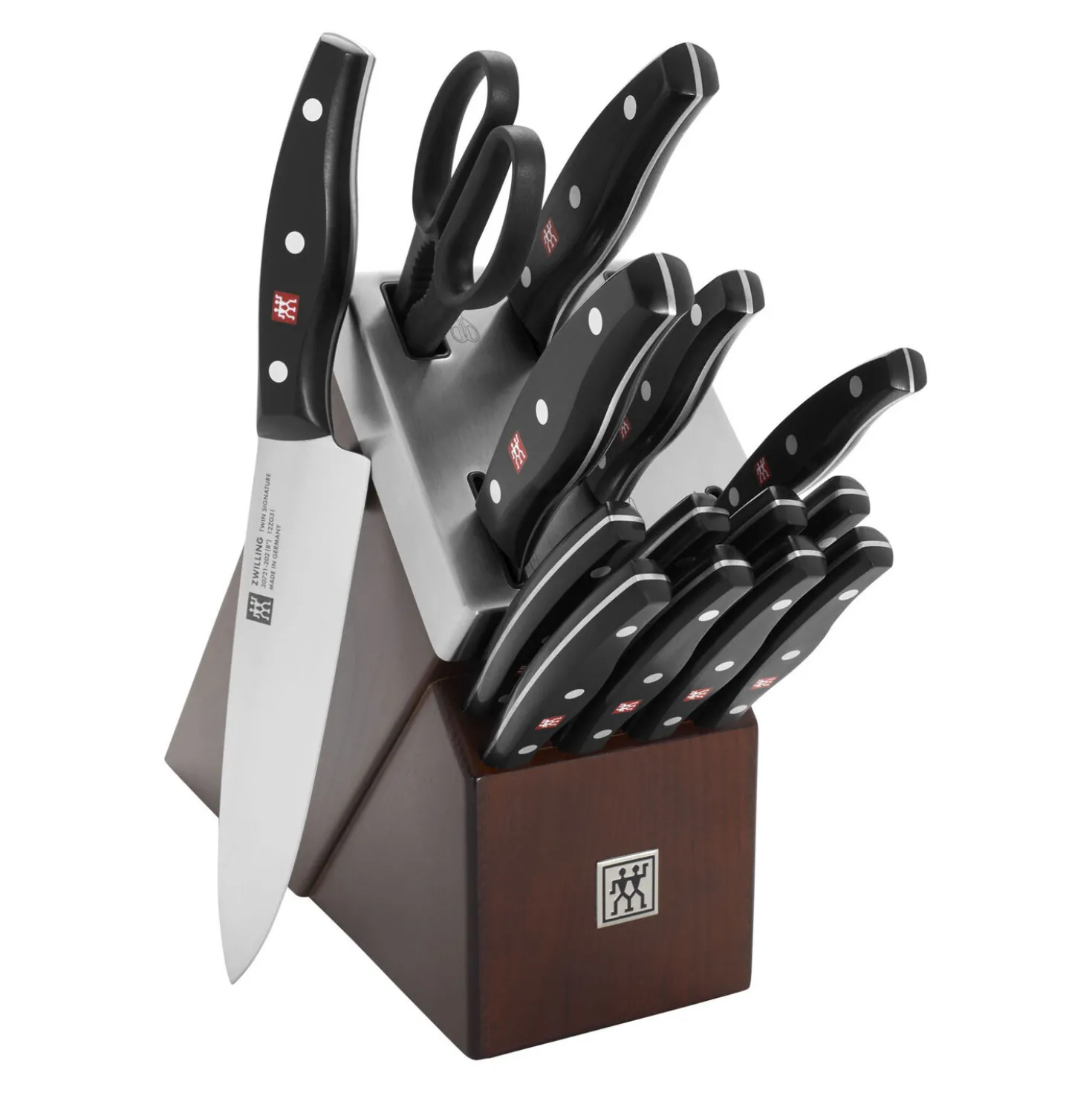 15-pc, Self Sharpening Knife block set, brown