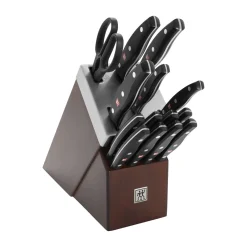 15-pc, Self Sharpening Knife block set, brown