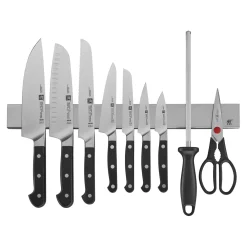 10-pc, Set with 17.5" stainless magnetic knife bar