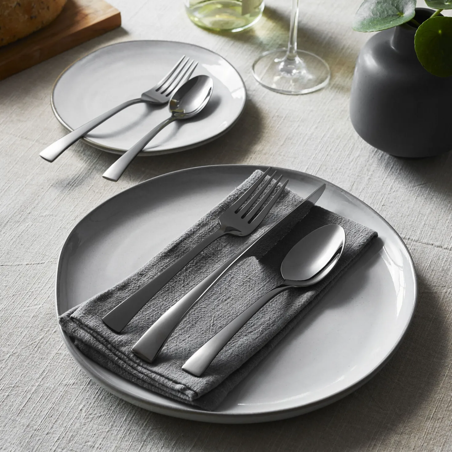 20-pc Slate Flatware Set, 18/10 Stainless Steel, Anthracite