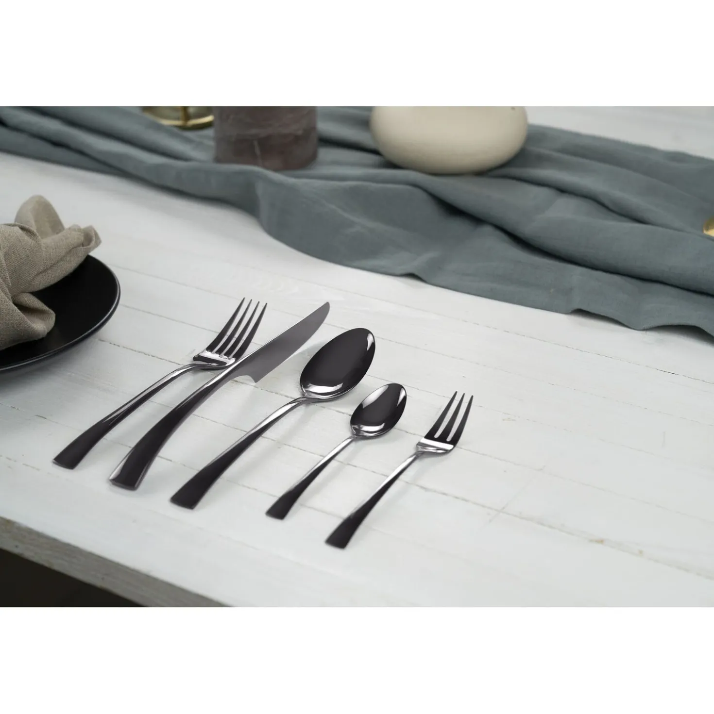 20-pc Slate Flatware Set, 18/10 Stainless Steel, Anthracite