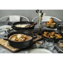 4-pc Stackable Set, Black Matte, Cast Iron