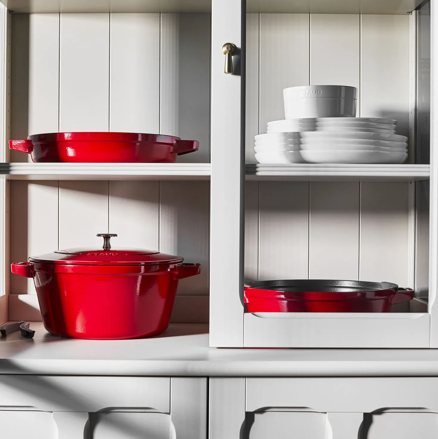 4-pc Stackable Set, Cherry, Cast Iron
