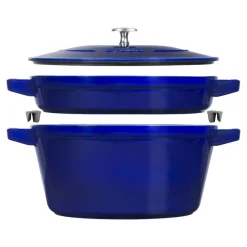 3-pc Stackable Set, Dark Blue, Cast Iron