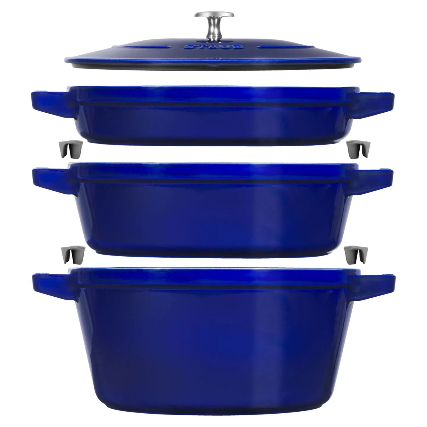 4-pc Stackable Set, Dark Blue, Cast Iron