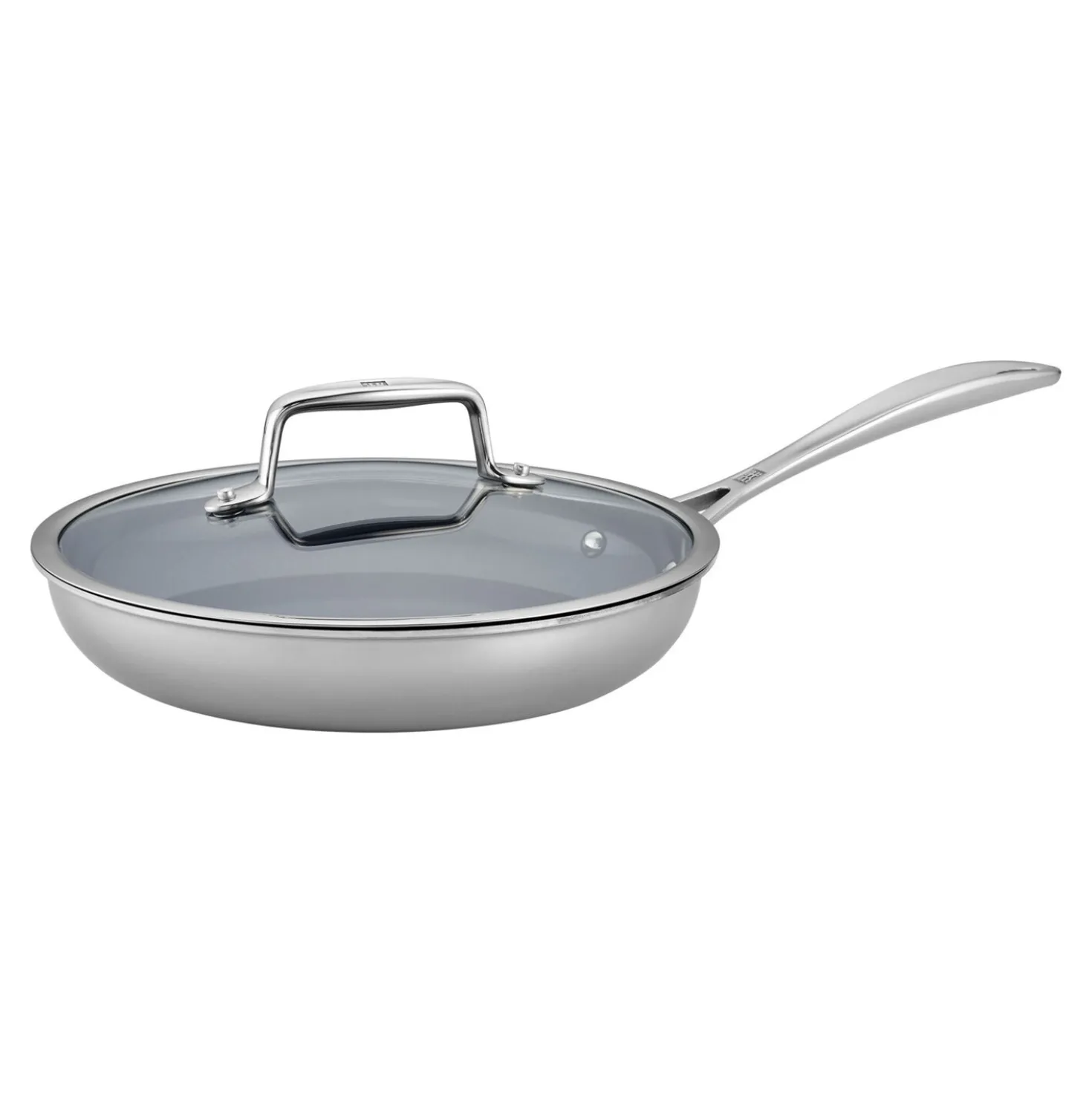 2-pc, Stainless Steel, Ceramic Coating, Non-stick, Fry Pan With Lid Set