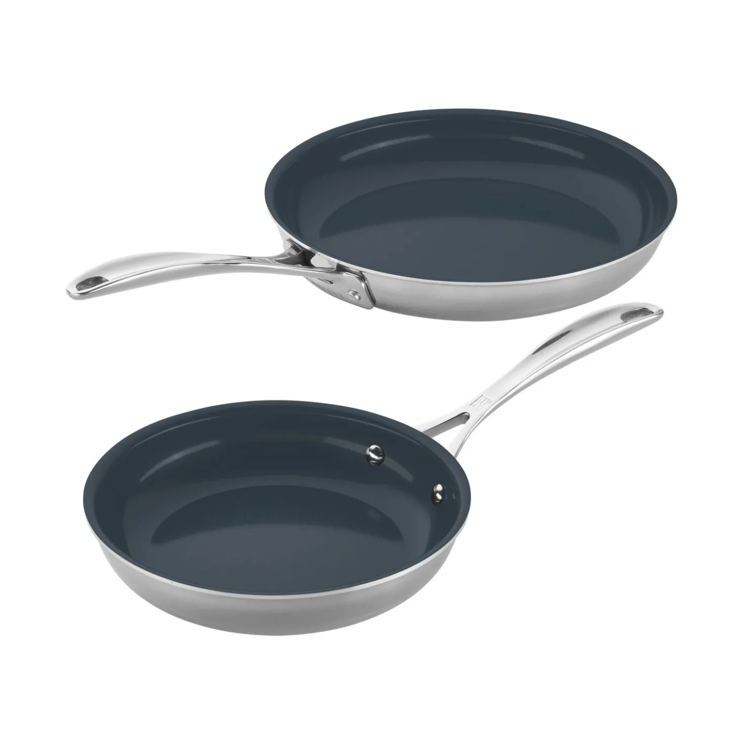 2-pc, Stainless Steel, Ceramic Coating, Non-stick, Frying Pan Set