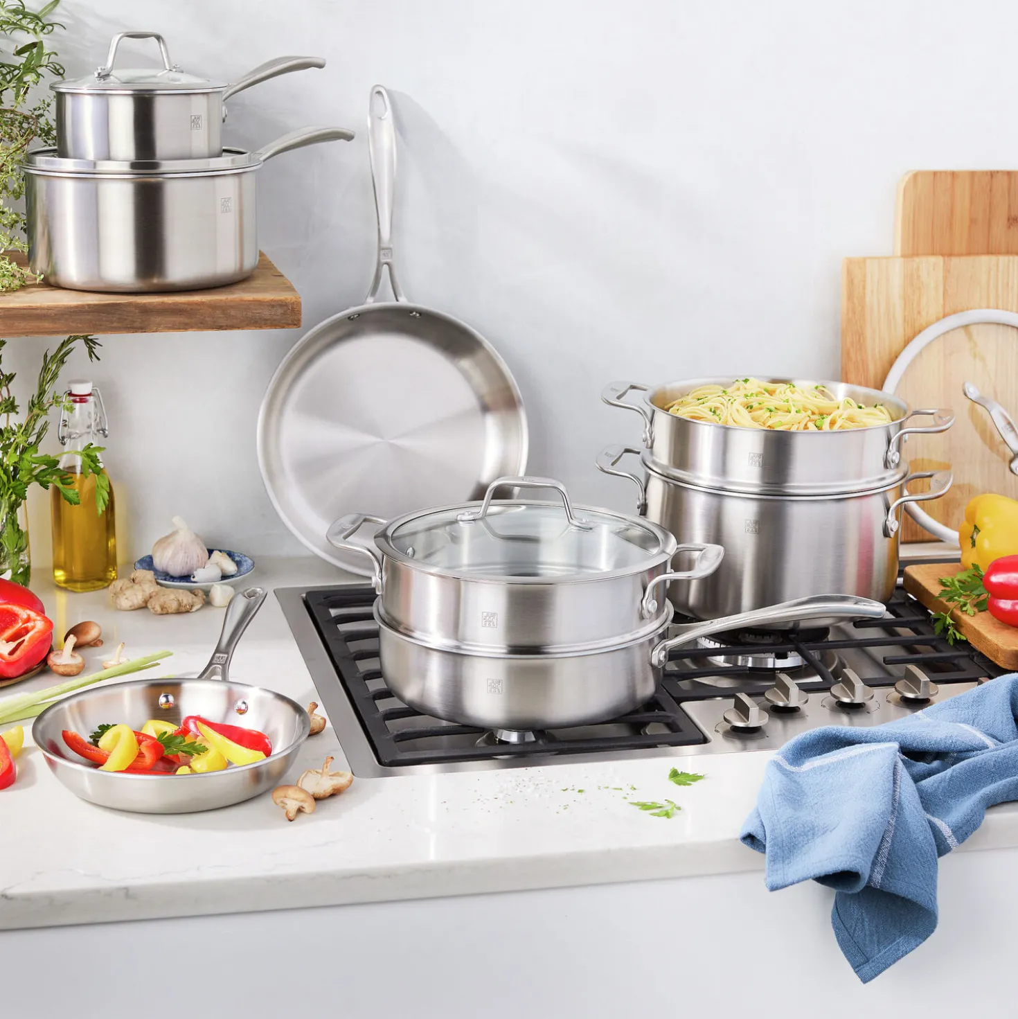 12-pc, Stainless Steel, Cookware Set