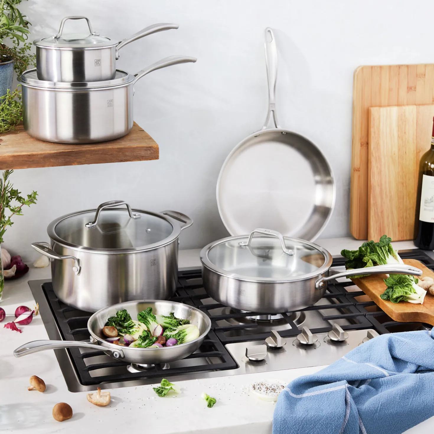 10-pc, Stainless Steel, Cookware Set