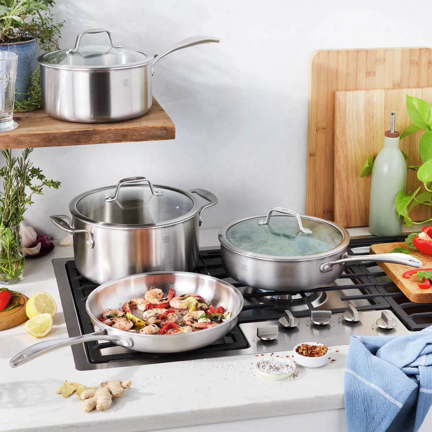 7-pc, Stainless Steel, Cookware Set