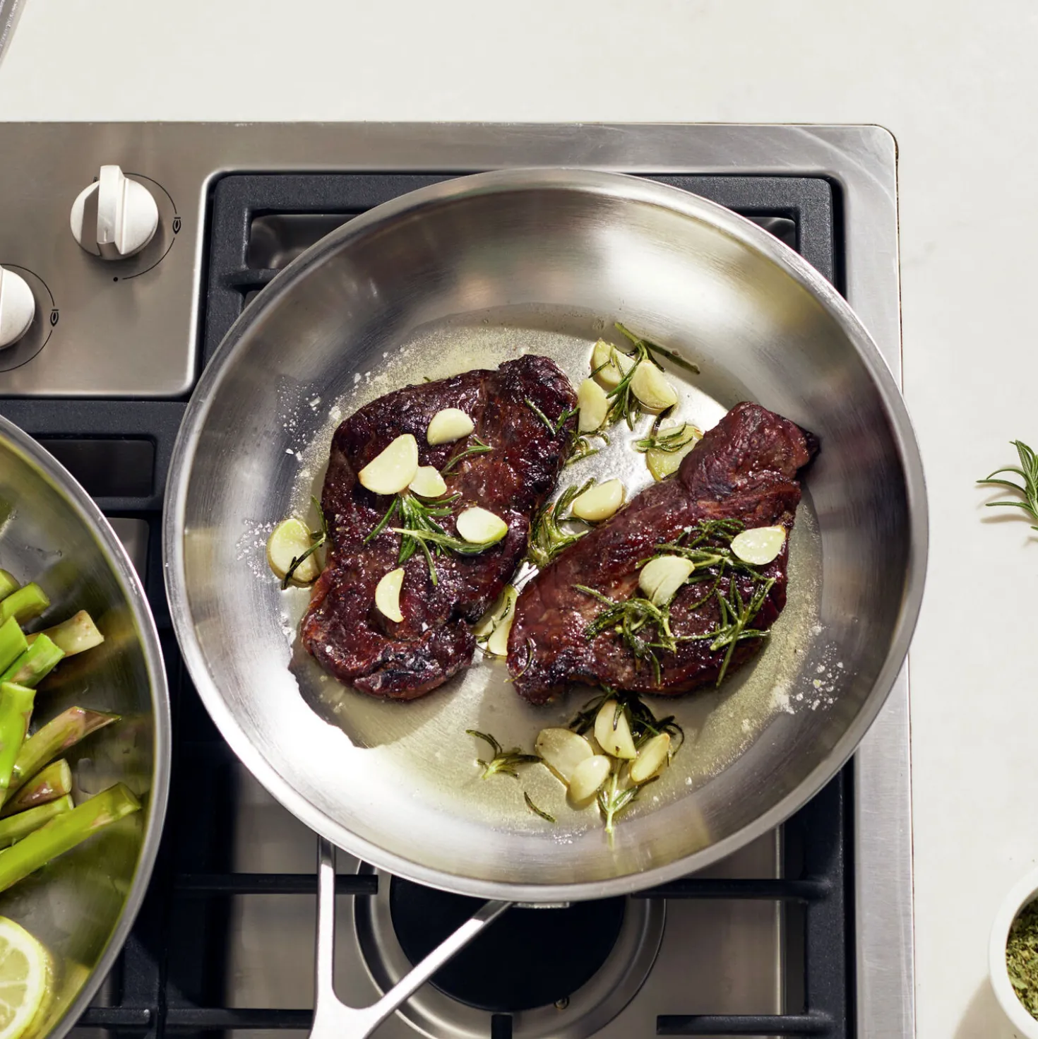2-pc Stainless Steel Fry Pan Set