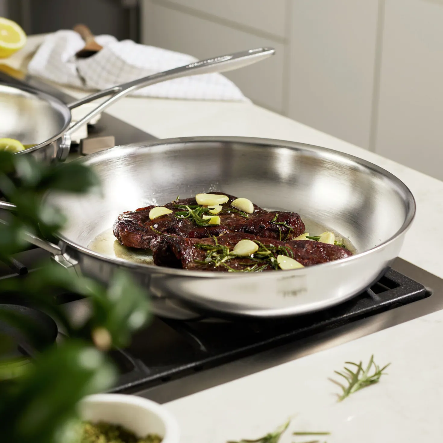 2-pc Stainless Steel Fry Pan Set