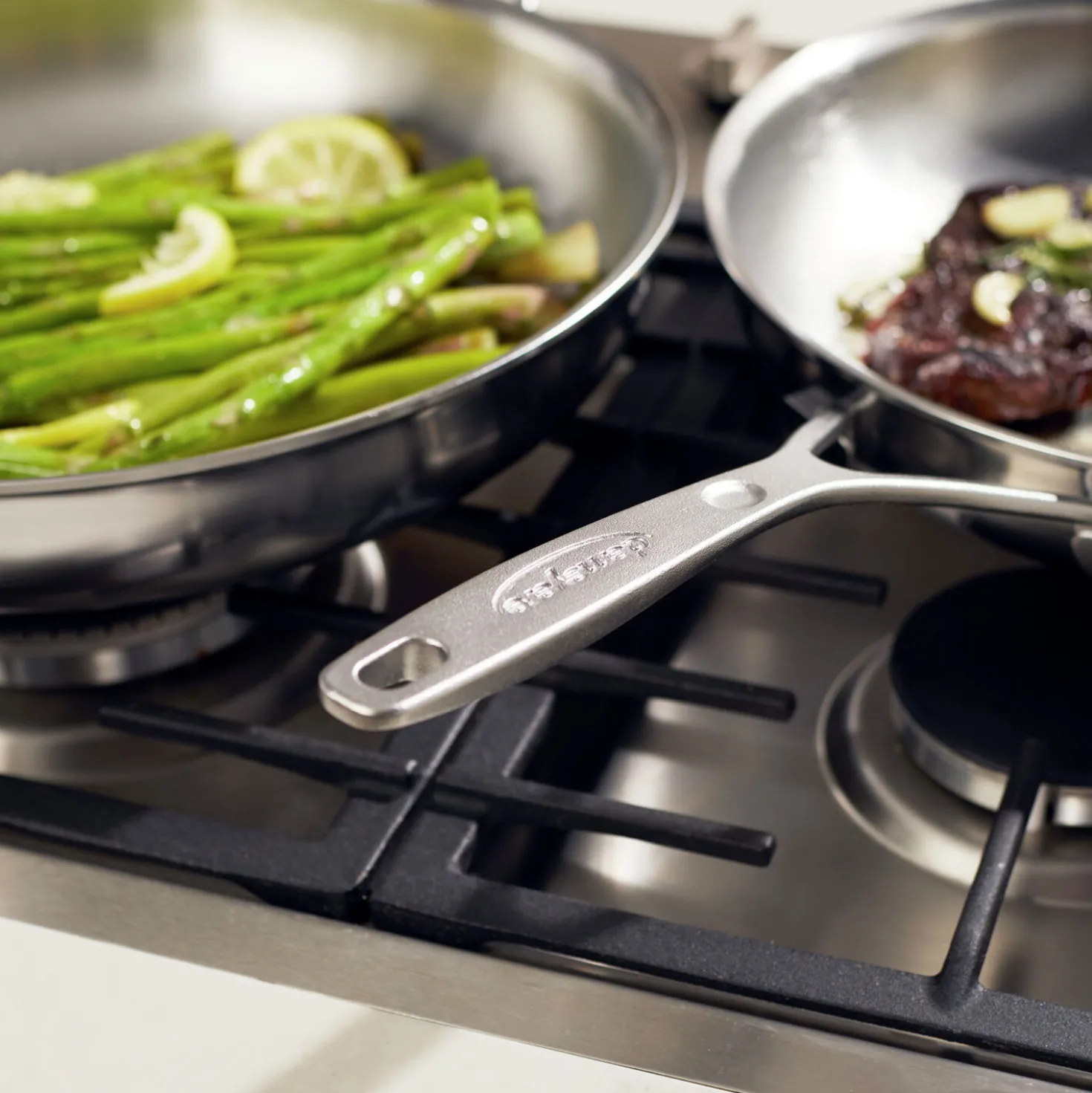 2-pc Stainless Steel Fry Pan Set