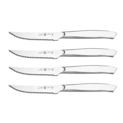 4-pc, Stainless Steel Serrated Mignon Steak Knife Set