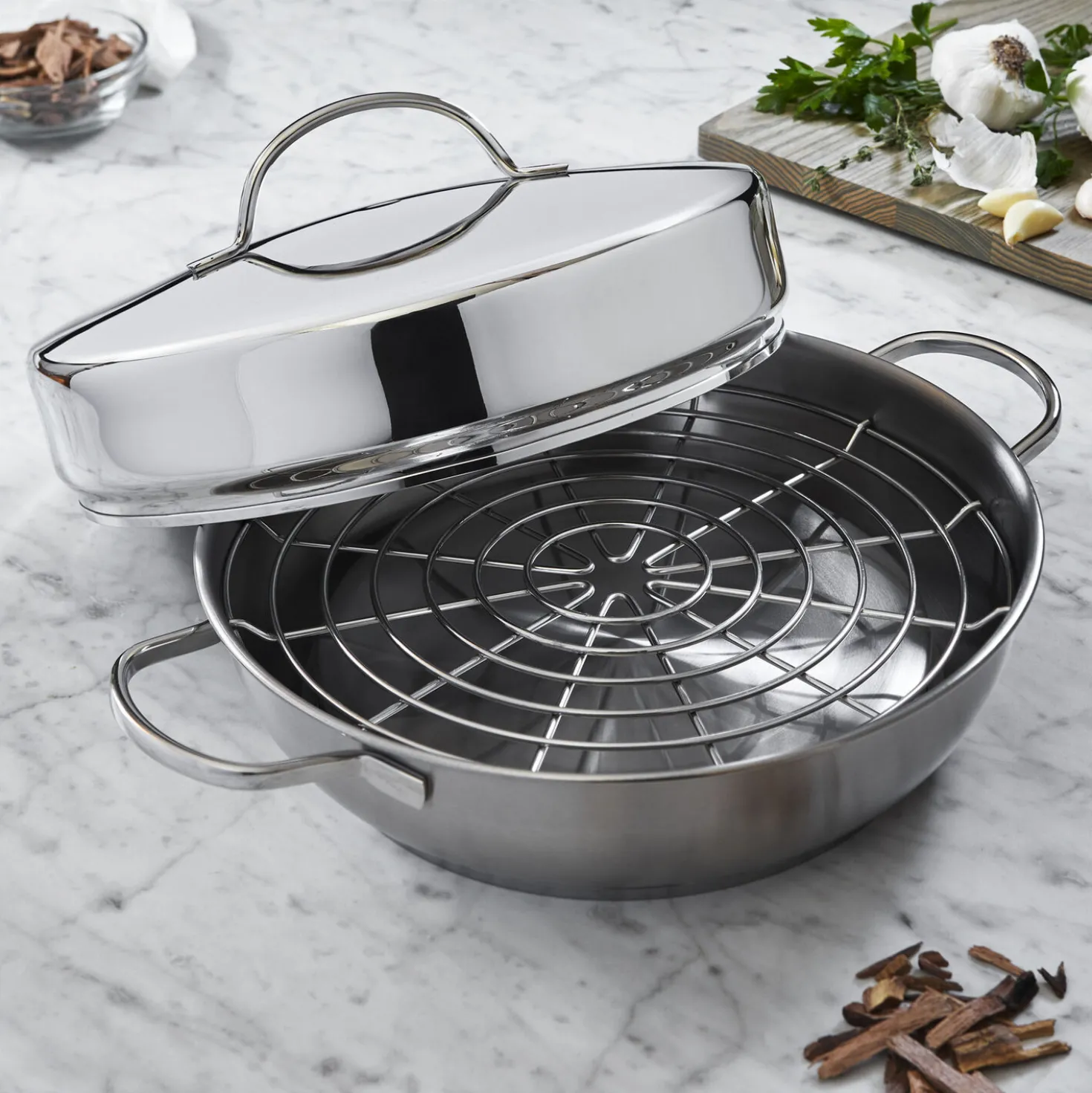 4-pc Stainless Steel Stovetop Smoker Set