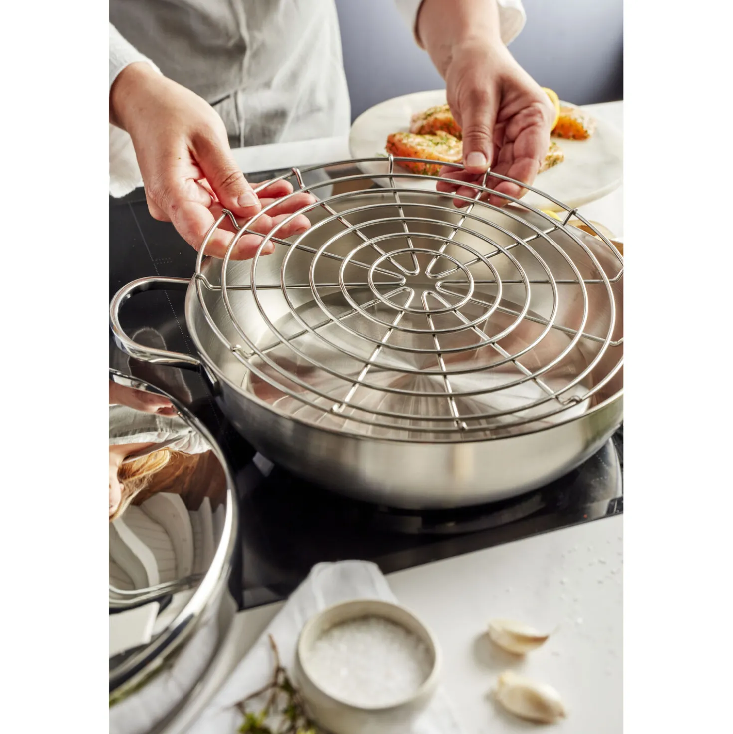 4-pc Stainless Steel Stovetop Smoker Set