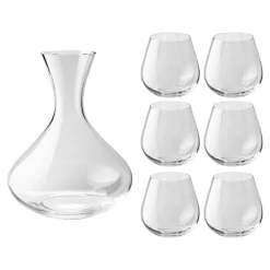 7-pc Stemless Wine Glass And Decanter Set