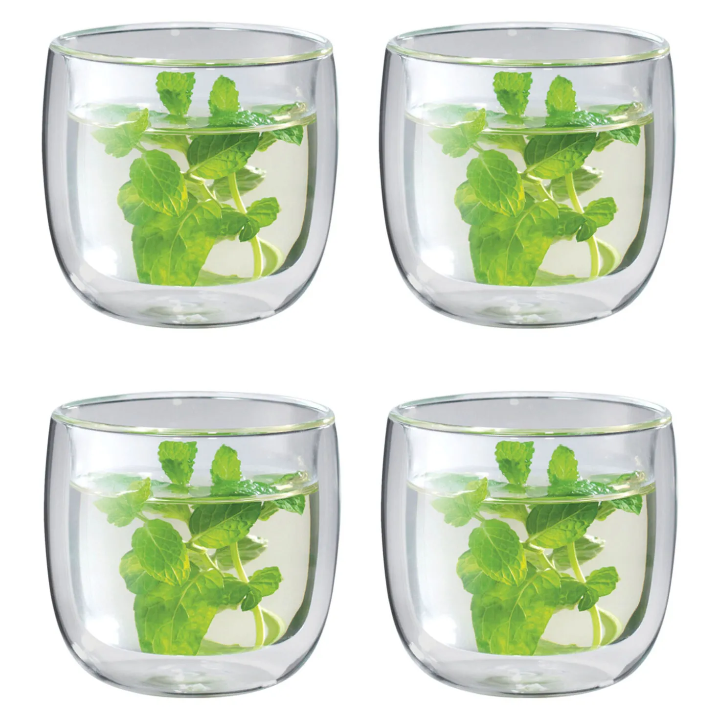 4-pc Tea Glass Set, Double Wall