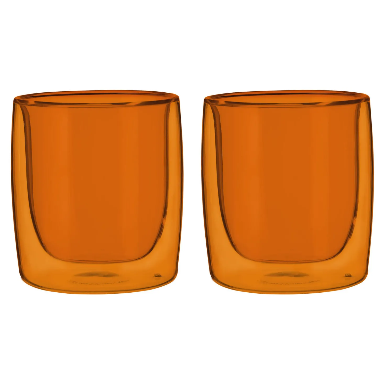 2-pc Tumbler Glass Set - Amber, Double Wall