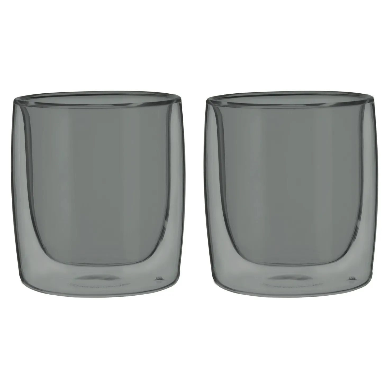 2-pc Tumbler Glass Set - Smoke Grey, Double Wall