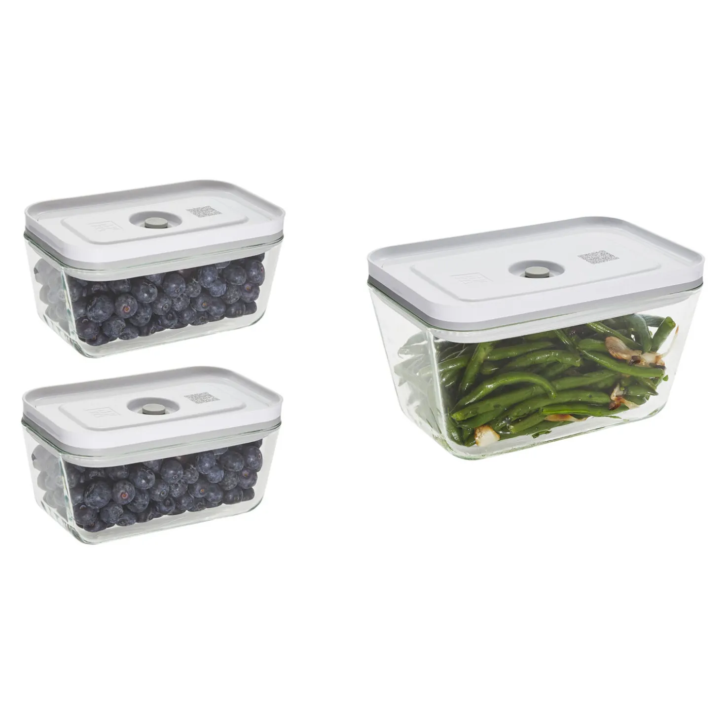 3-pc, Vacuum Box Set, Glass, Grey