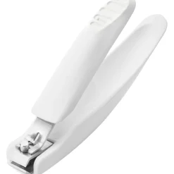 Pedicure nail clippers with nail catch, stainless steel | white