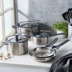 Pots and pans set, 8-pc, stainless steel