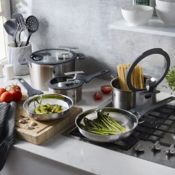 Pots and pans set, 8-pc, stainless steel