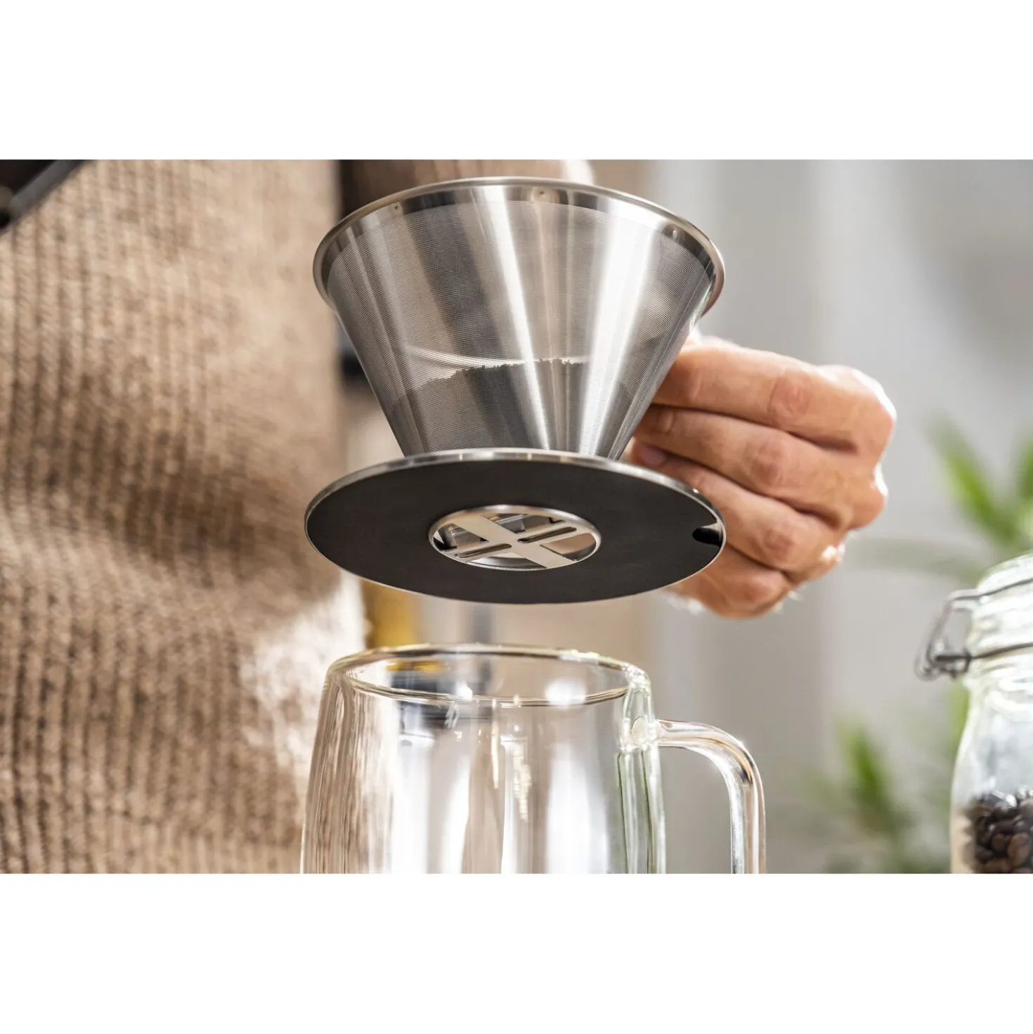 Pour over coffee dripper, 18/10 Stainless Steel