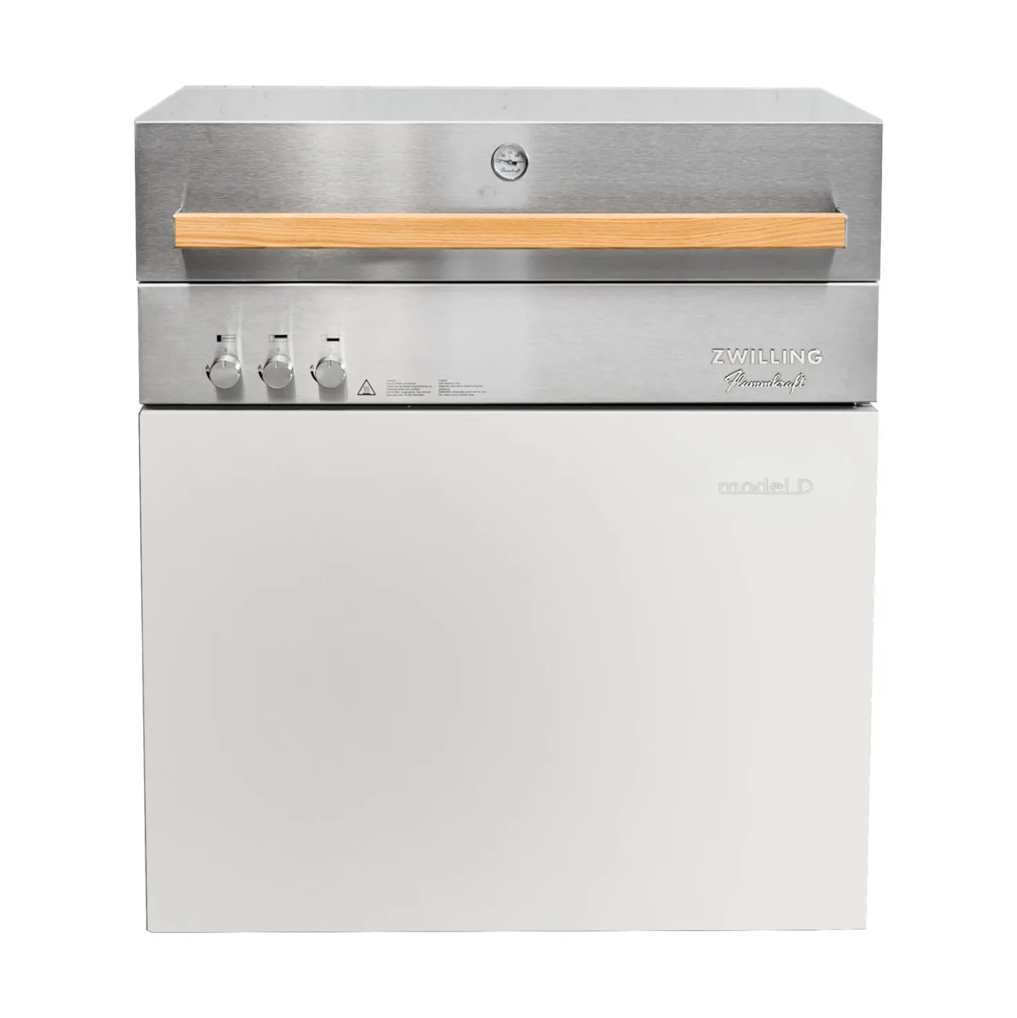Propane gas grill, ivory-white