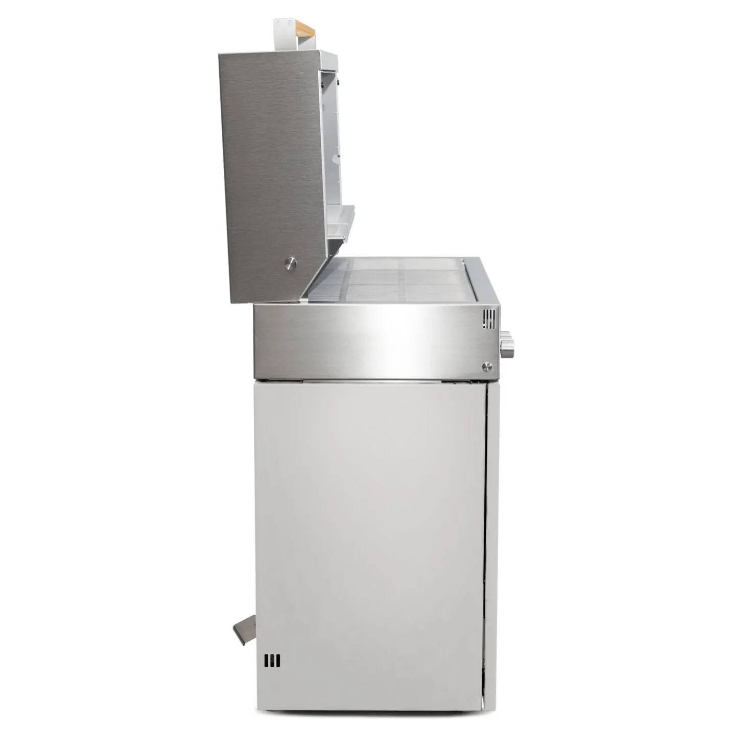 Propane gas grill, light grey