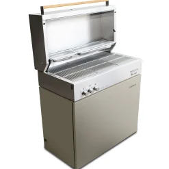 Propane gas grill, taupe