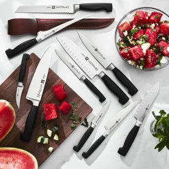 Rocking Santoku Knife 7 inch, hollow edge