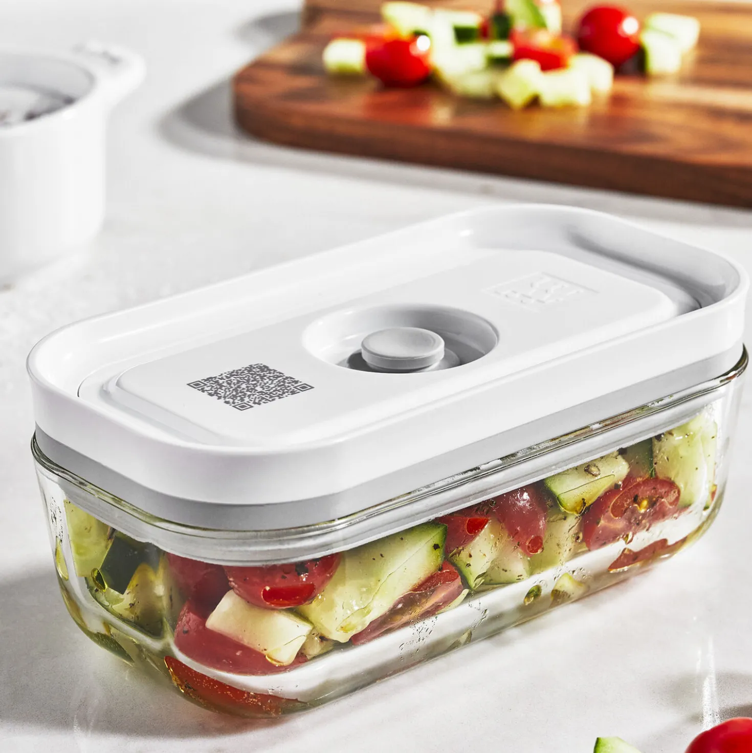 S / 2-pc, Small Vacuum Container, Glass, Grey