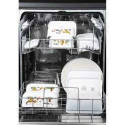 S, DINOS Vacuum Lunch Box, Plastic, White-grey