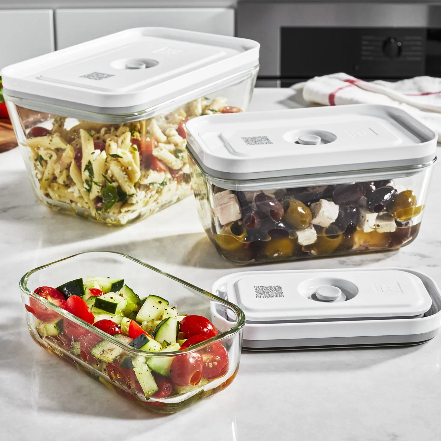 S, Vacuum Container, Glass, Grey