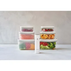 S, Vacuum Container, Plastic, Semitransparent-grey