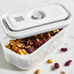 S, Vacuum Container, Plastic, Semitransparent-grey