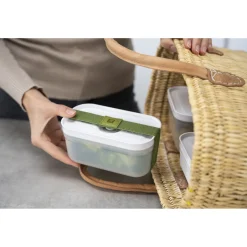 S, Vacuum Lunch Box, Plastic, Semitransparent-grey
