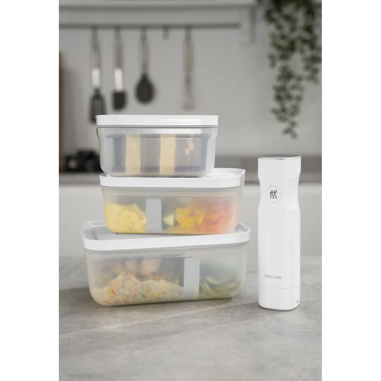 S, Vacuum Lunch Box, Plastic, Semitransparent-grey