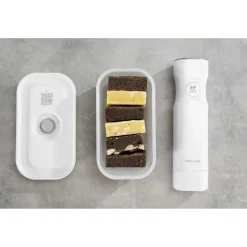 S, Vacuum Lunch Box, Plastic, Semitransparent-grey