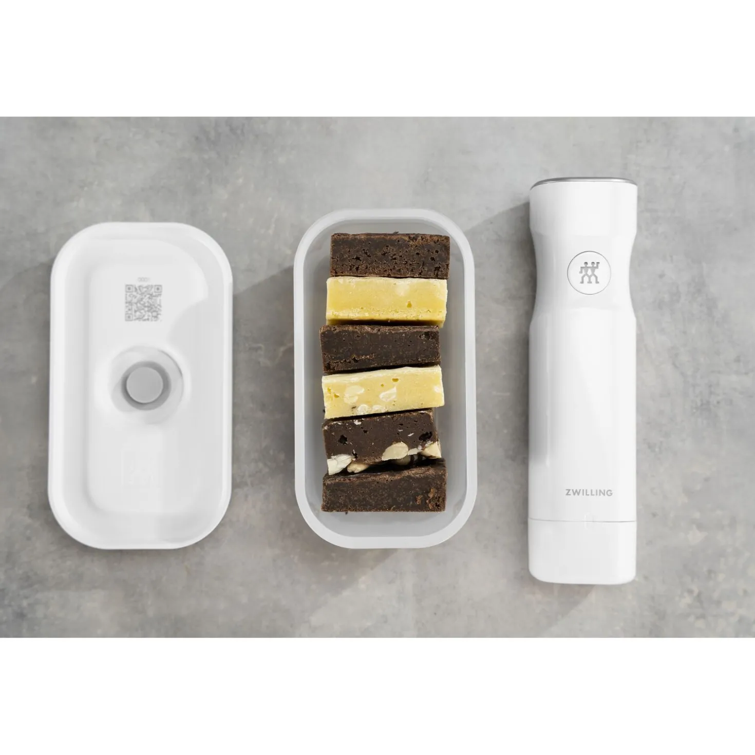 S, Vacuum Lunch Box, Plastic, Semitransparent-grey