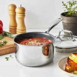 Sauce pan, 2 qt, 18/10 Stainless Steel, Ceramic coating