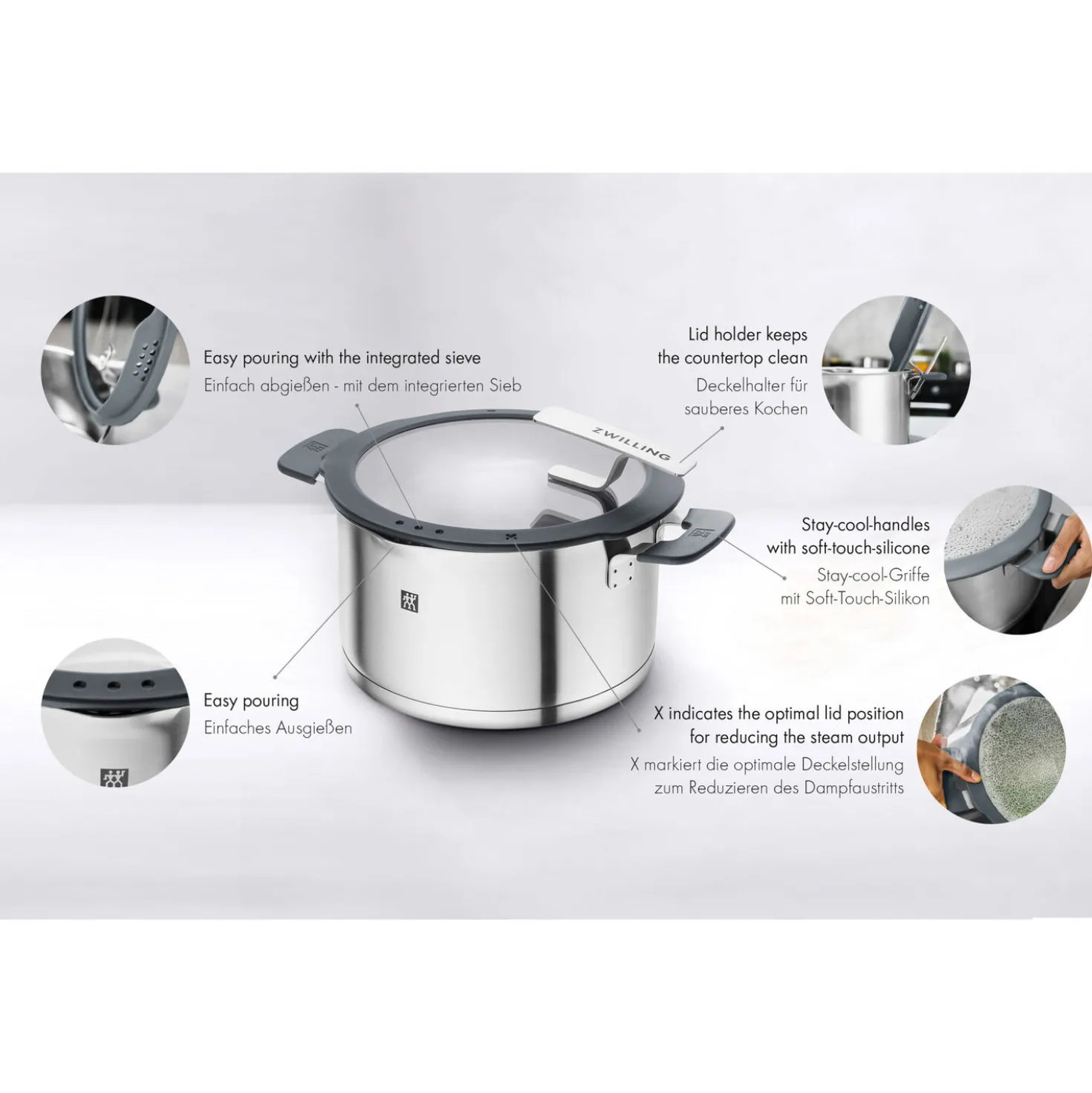 Sauce pan, 1.6 qt, stainless steel