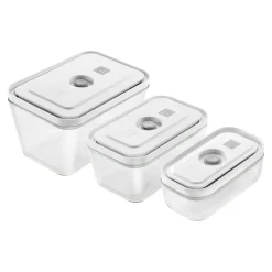 S/M/L / 3-pc, Vacuum Container Set, Glass, Grey