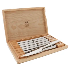 Stainless Steel Steak Knife Set with Wood Presentation Case , 8-pc
